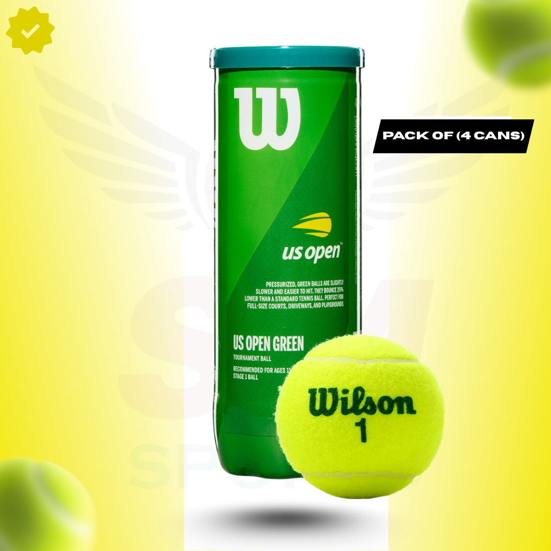 Wilson US Green Dot Tennis Balls - 4 Can