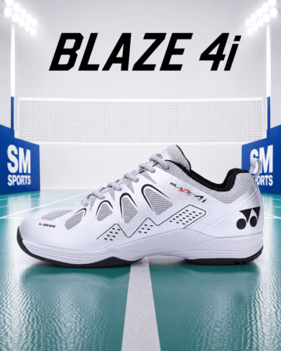 Yonex Blaze 4i Badminton Shoes – White Black | TRU Cushion Technology | Intermediate Level