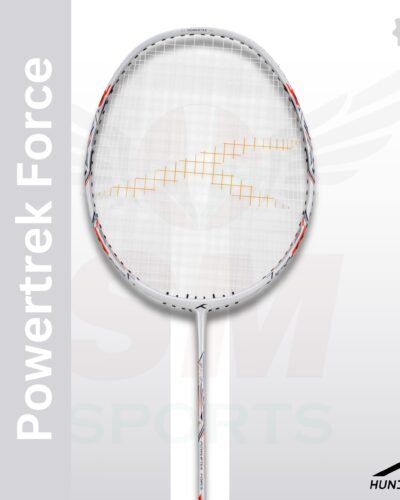HUNDRED Powertek Force (strung) 4U Badminton Racquet - White