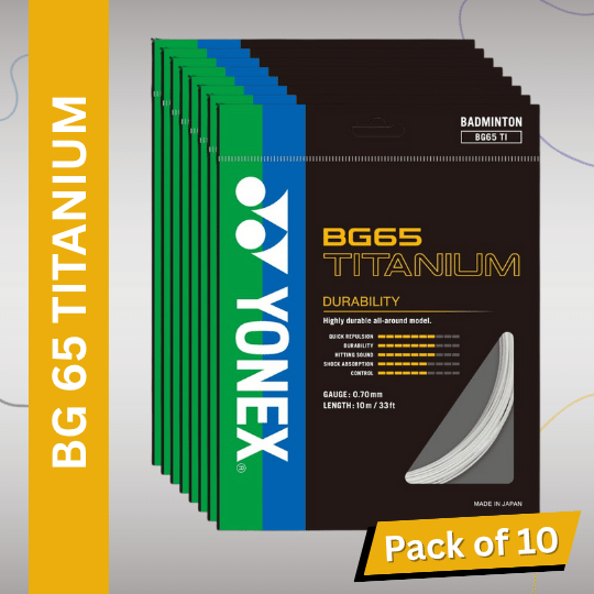 YONEX BG 65 TITANIUM (Pack Of 10) Badminton String