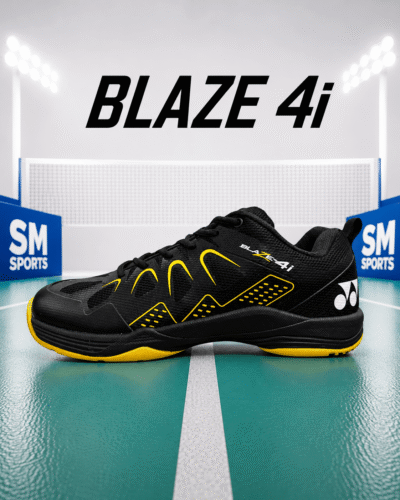 Yonex Blaze 4i Badminton Shoes – Black Gold | TRU Cushion Technology | Intermediate Level