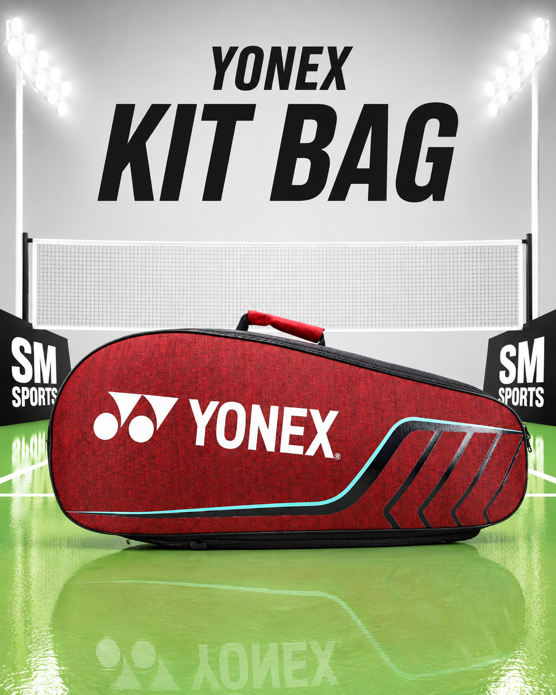 Yonex ACE2-Q014-324-0826 Badminton Racquet Kit Bag with Spacious Multi-Compartment Storage