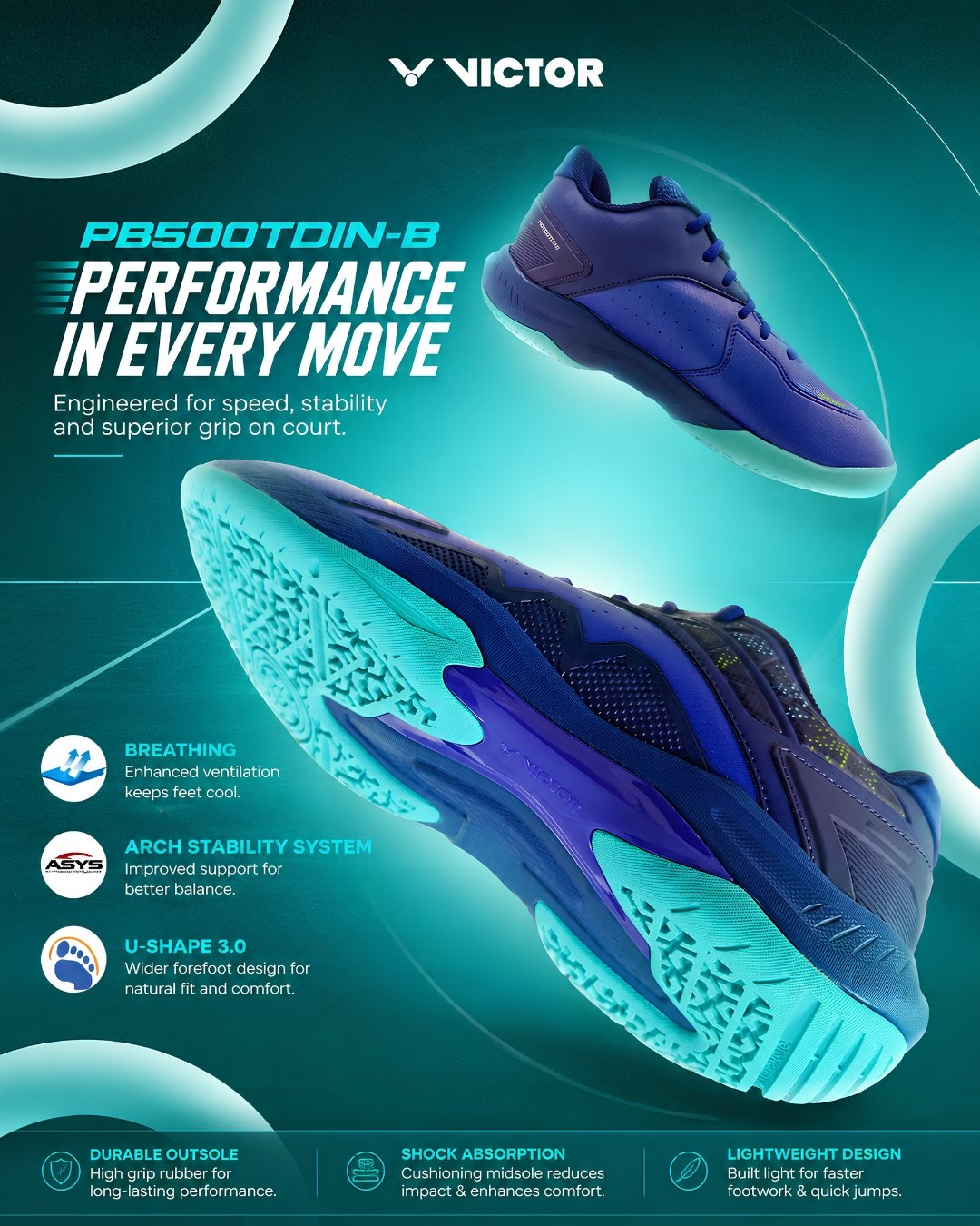 Victor P8500TD-IN-B Badminton Court Shoes - Image 2