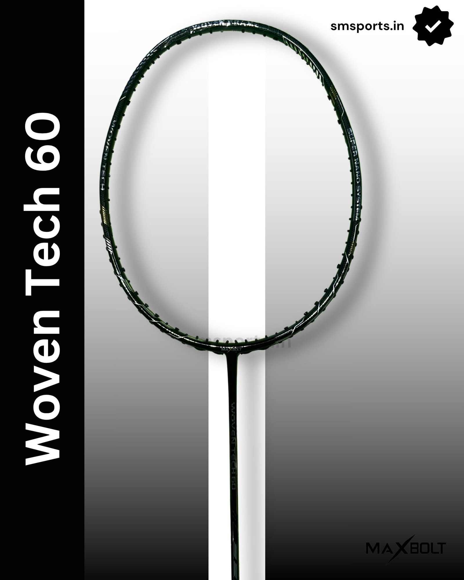 Maxbolt Woven Tech 60 Even Balance black Silver Badminton Racket