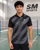 Yonex 2976 Men's Easy5 Polo T-Shirt (Jet Black) - Quick-Dry Sports Polo for Badminton & Gym