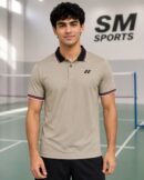 Yonex 3028 Men's Easy5 Polo T-Shirt (Coriander) - Breathable Polyester for Badminton & Casual Wear