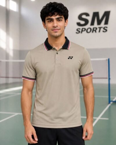 Yonex 3028 Men's Easy5 Polo T-Shirt (Coriander) - Breathable Polyester for Badminton & Casual Wear