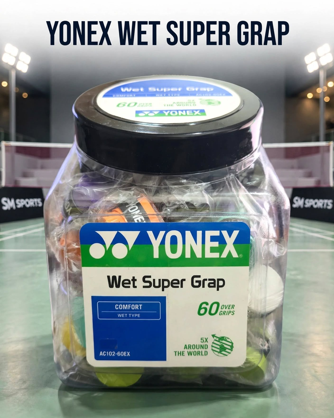 Yonex Super Grap Overgrip - AC102-60EX - 60 pcs (Multicolor)