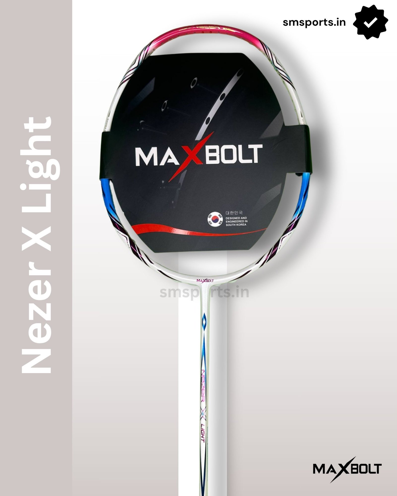 Maxbolt Nezer X Light White 65g Badminton Racket