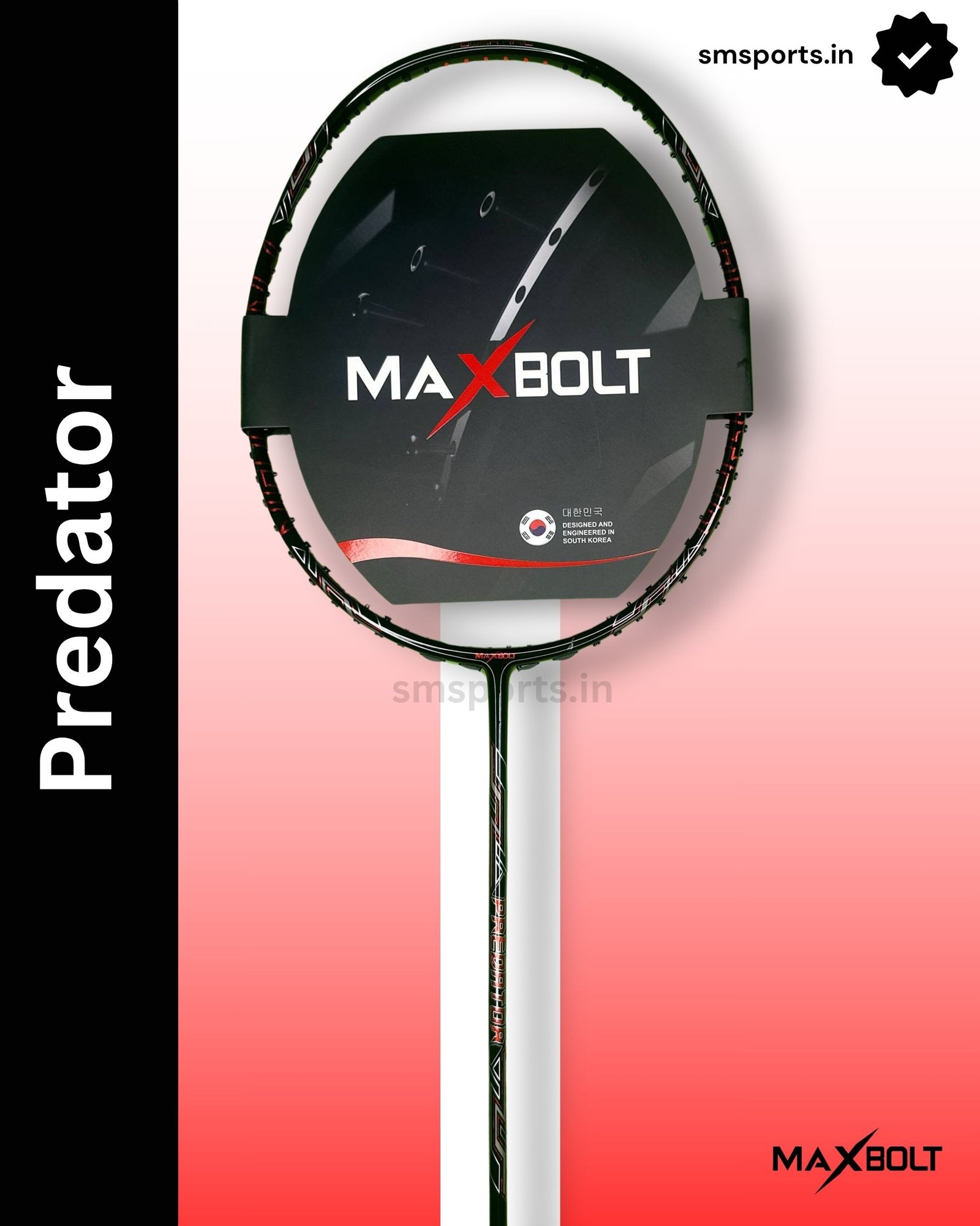 Maxbolt Predator Black red Badminton Racket