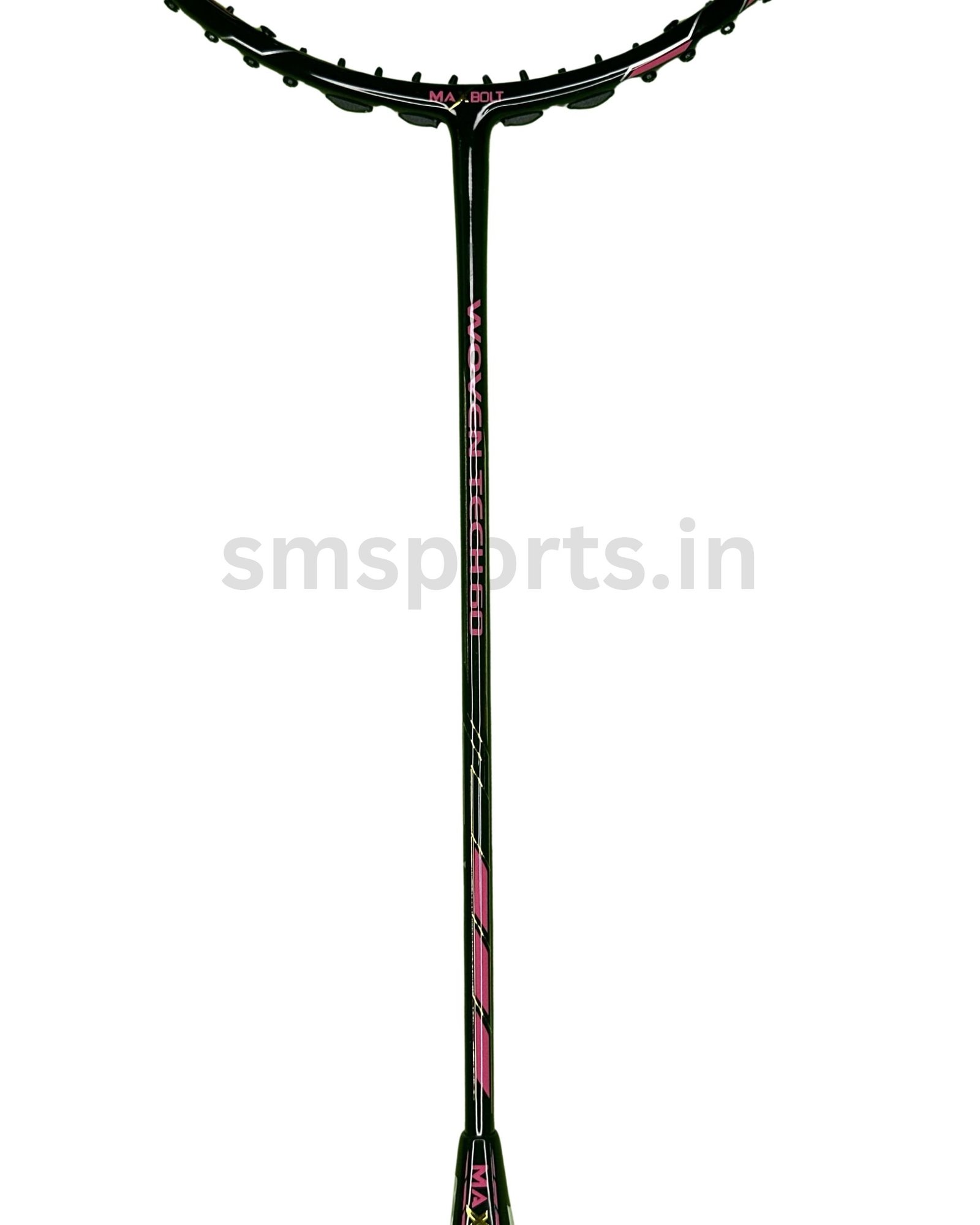 Maxbolt Woven Tech 60 Head Light black pink Badminton Racket - Image 4